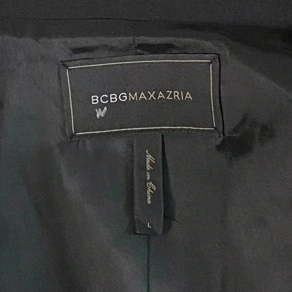 BCBG MAXAZRIA | Frederick Relaxed Open Front Angled Black Blazer Size L - Picture 9 of 10